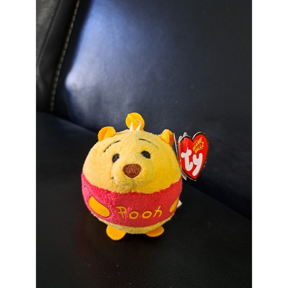Ty Beanie Ballz Winnie the Pooh Bear Ball 4" Disney Plush Stuffed Toy With Tags - Picture 1 of 5